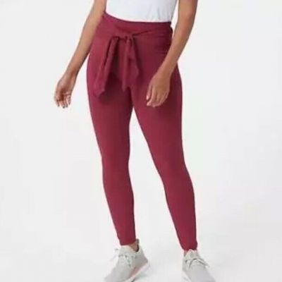 Zuda Leggings Z-Move Full Length Size Small Tie Waist Bright Berry Color